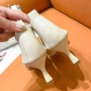 New leather high-heeled pointy toe plus-size shoe lady